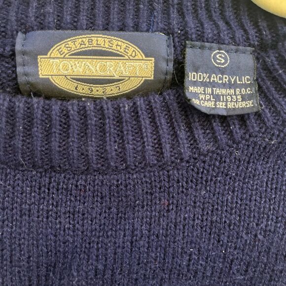 Towncraft Blue and Cream Crewneck Sweater with Nordic Design - Picture 6 of 6